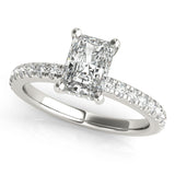 1 CT Radiant Shaped Moissanite Engagement Ring In Halo Design 2