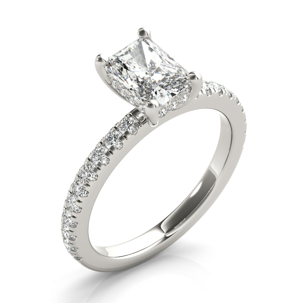 1 CT Radiant Shaped Moissanite Engagement Ring In Halo Design 4