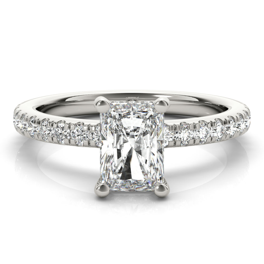 1 CT Radiant Shaped Moissanite Engagement Ring In Halo Design 1