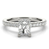 1 CT Radiant Shaped Moissanite Engagement Ring In Halo Design 1