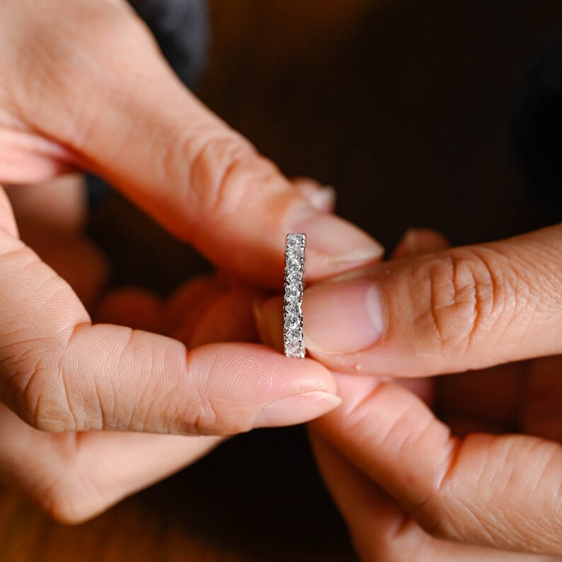 0.5 TCW Heart Full Eternity Lab Grown Diamond Wedding Band