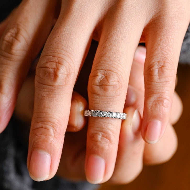 0.5 TCW Heart Full Eternity Lab Grown Diamond Wedding Band