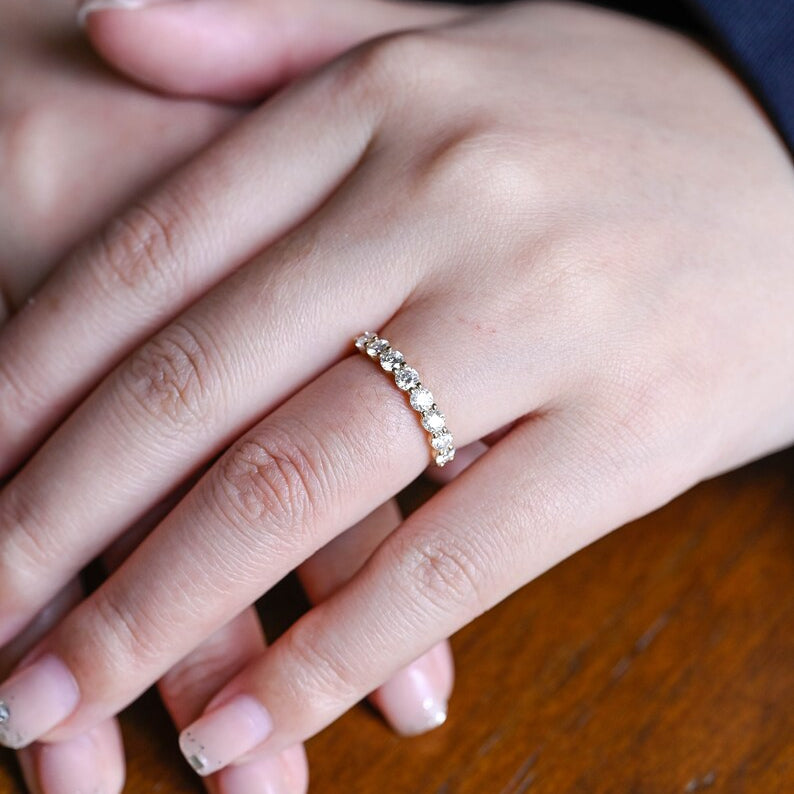 0.3 TCW Round Half Eternity Lab Grown Diamond Wedding Band