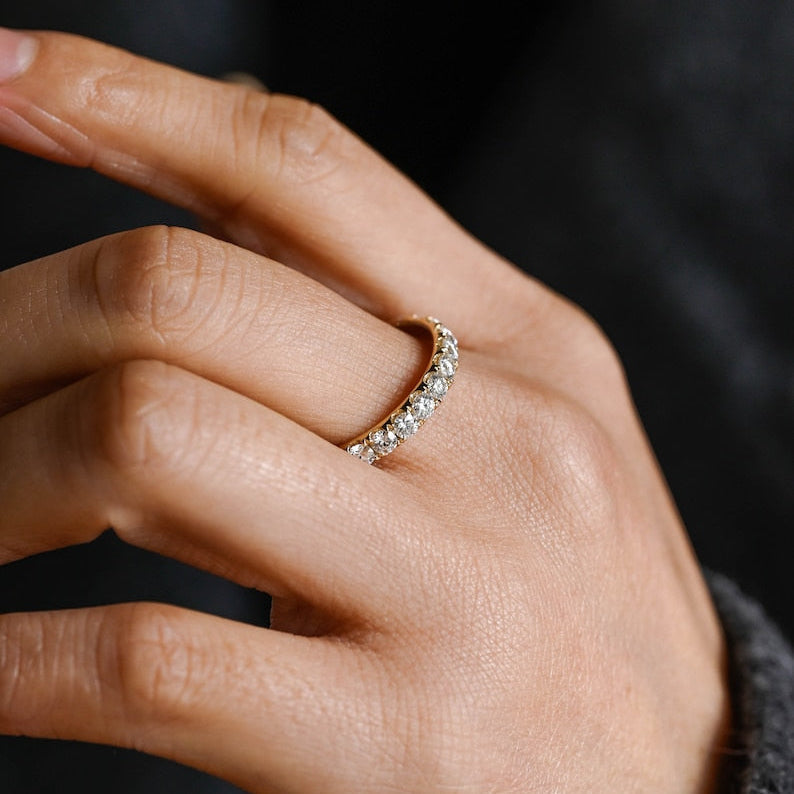 0.2 TCW Round Full Eternity Lab Grown Diamond Wedding Band
