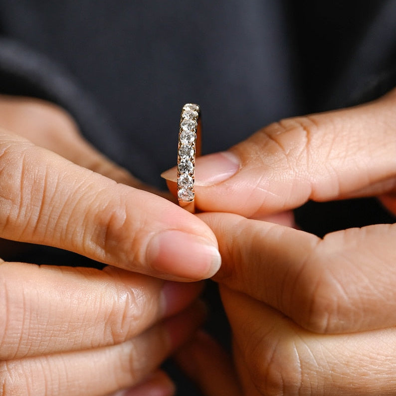 0.2 TCW Round Full Eternity Lab Grown Diamond Wedding Band