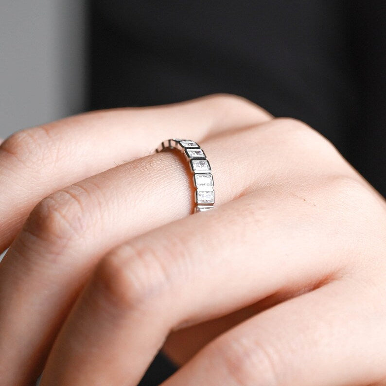 0.5 TCW Radiant Full Eternity Lab Grown Diamond Wedding Band