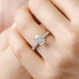1 CT Radiant Shaped Moissanite Engagement Ring In Halo Design 7