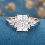 Radiant Cluster Lab Grown Diamond Engagement Ring