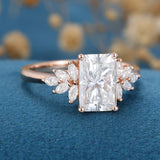 Radiant Cluster Lab Grown Diamond Engagement Ring