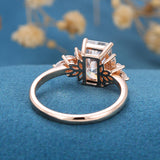 Radiant Cluster Lab Grown Diamond Engagement Ring