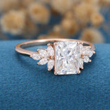 Radiant Cluster Lab Grown Diamond Engagement Ring