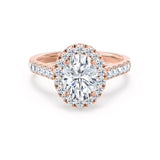 Oval Halo & Pave Lab Grown Diamond Engagement Ring