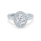 Oval Halo & Pave Lab Grown Diamond Engagement Ring