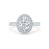 Oval Halo & Pave Lab Grown Diamond Engagement Ring