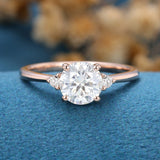 Round Three Stone Lab Grown Diamond Engagement Ring