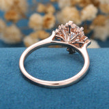Round Cluster Lab Grown Diamond Engagement Ring