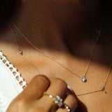 0.25 TCW Round Shape Moissanite Bezel Necklace 4