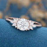 Round Cluster Lab Grown Diamond Engagement Ring