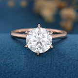 Round Solitaire Lab Grown Diamond Engagement Ring
