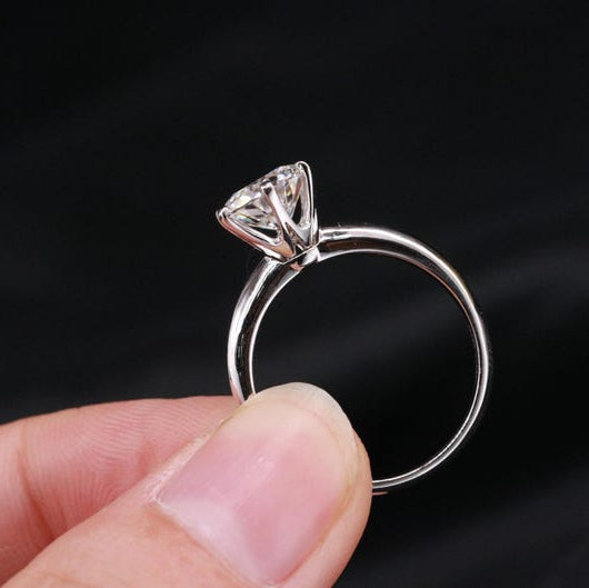 Round Solitaire Lab Grown Diamond Engagement Ring