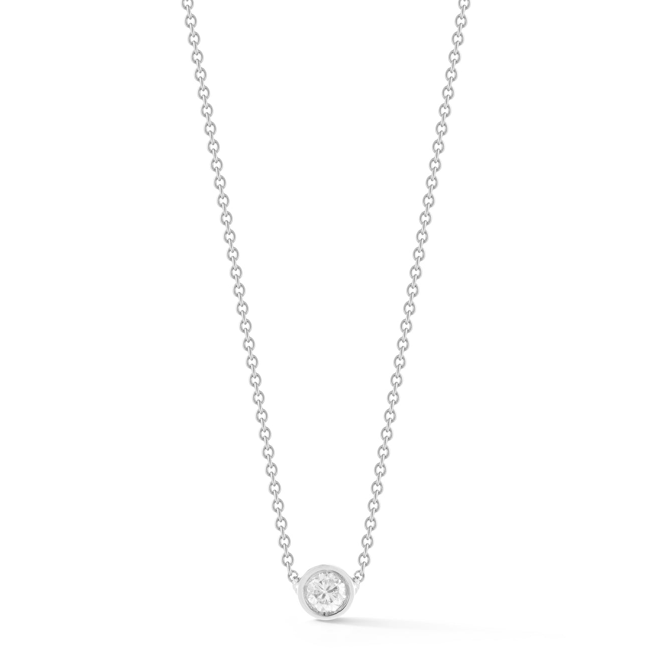 0.10 Carats Round Shape Moissanite Bezel Necklace 6