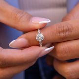 Round Pave Lab Grown Diamond Engagement Ring