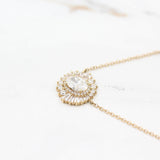 1.04 CT Oval Shape Moissanite Necklace With Halo 5