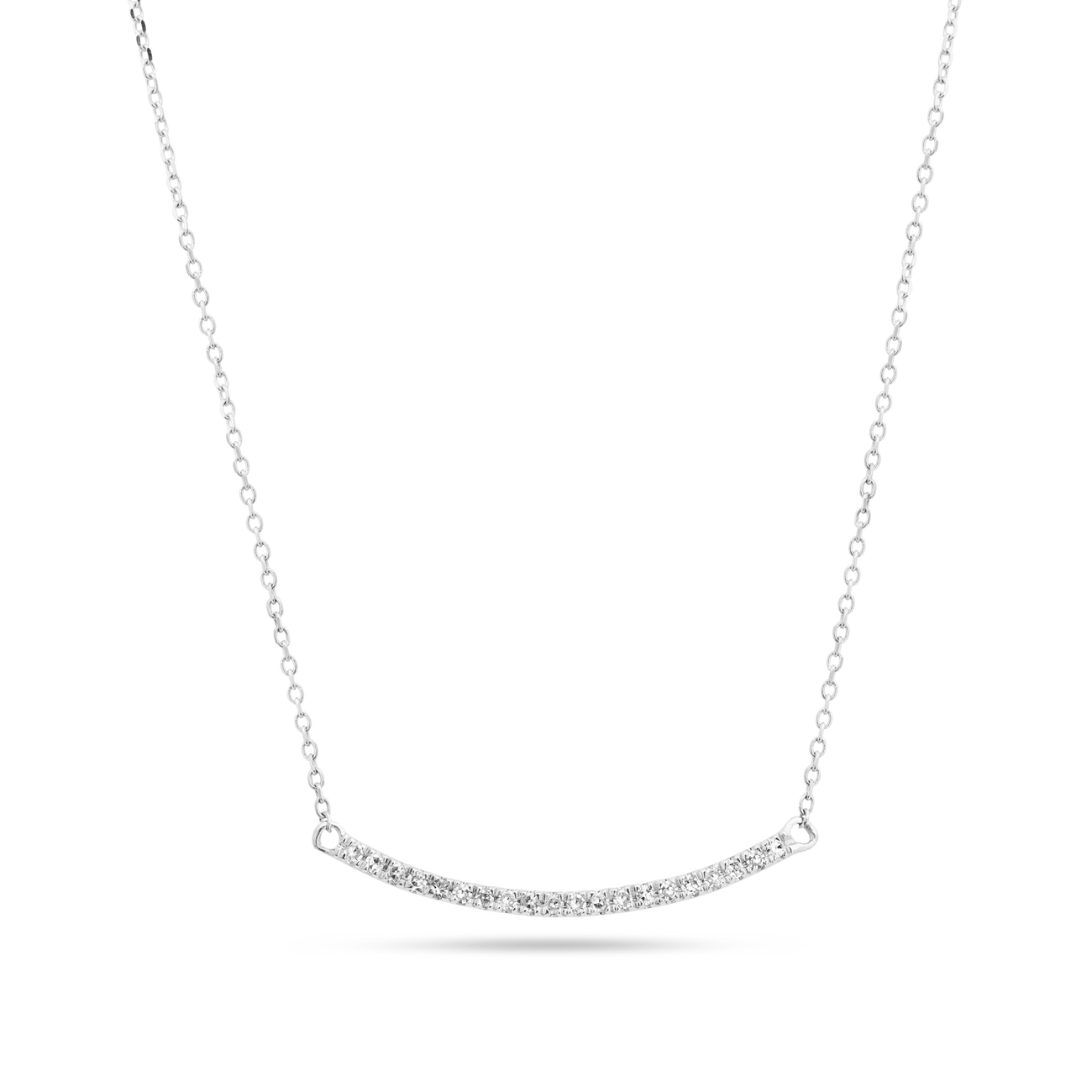 Curve Bar 0.20 Carats Round Shape Moissanite Necklace 2
