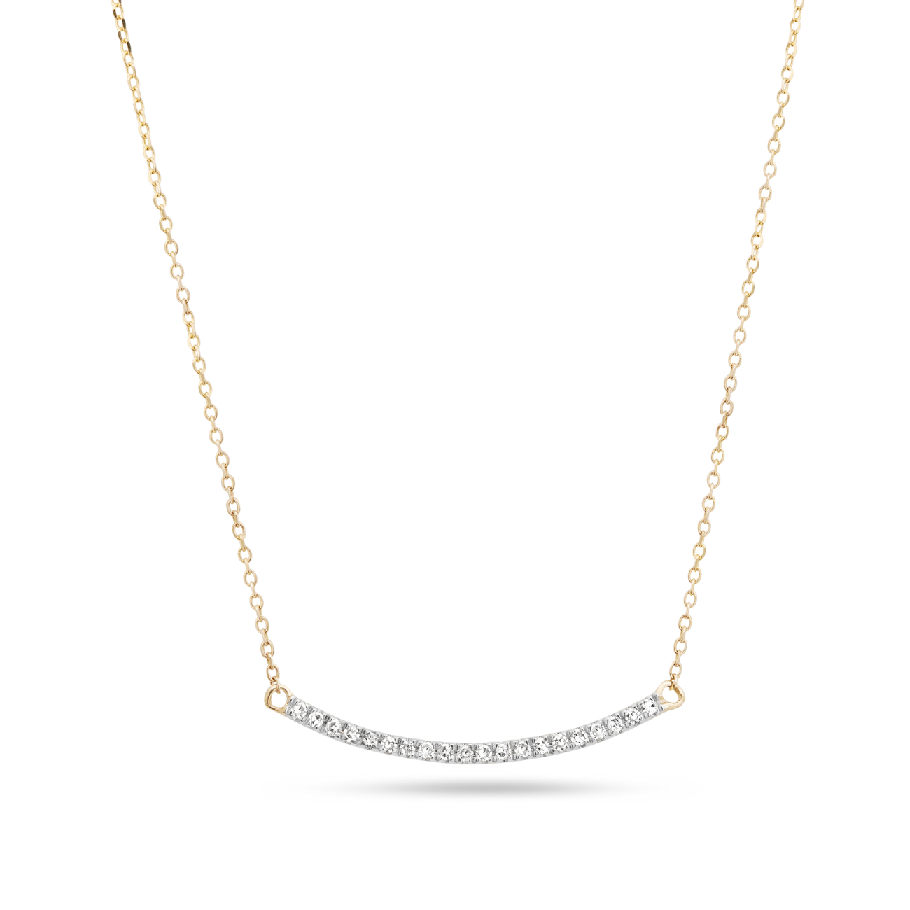 Curve Bar 0.20 Carats Round Shape Moissanite Necklace 5