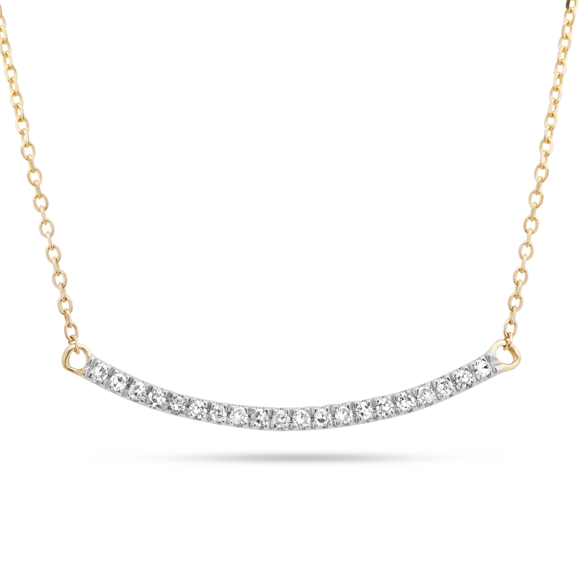 Curve Bar 0.20 Carats Round Shape Moissanite Necklace 6