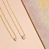 0.10 Carats Round Shape Moissanite Halo Necklace 1