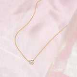 0.10 Carats Round Shape Moissanite Halo Necklace 2