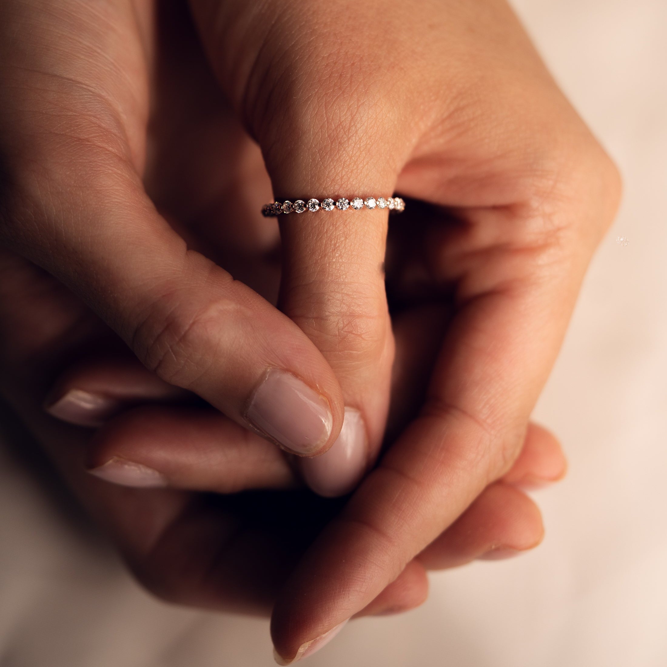 0.88 TCW Round Half Eternity Lab Grown Diamond Wedding Band
