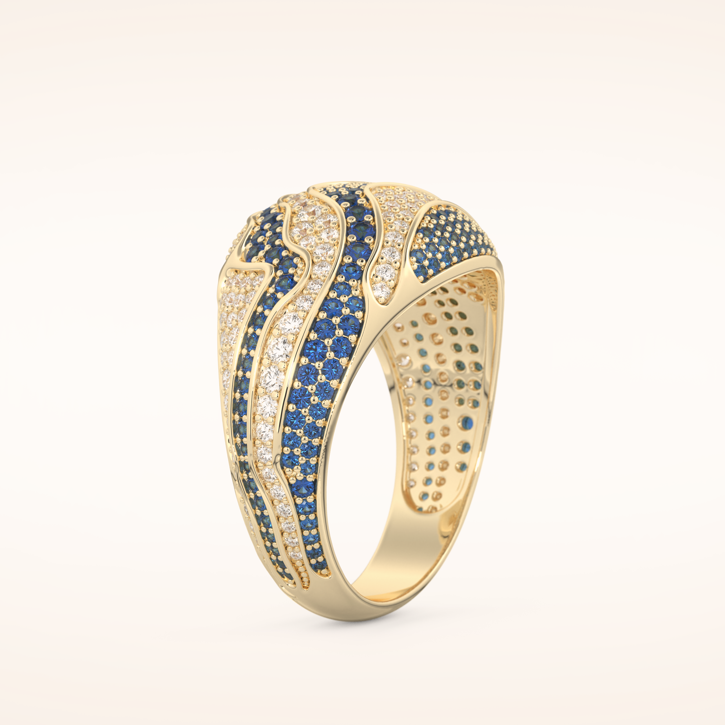 1.16 TCW Round Shaped Moissanite Multiple Stone Wedding Band