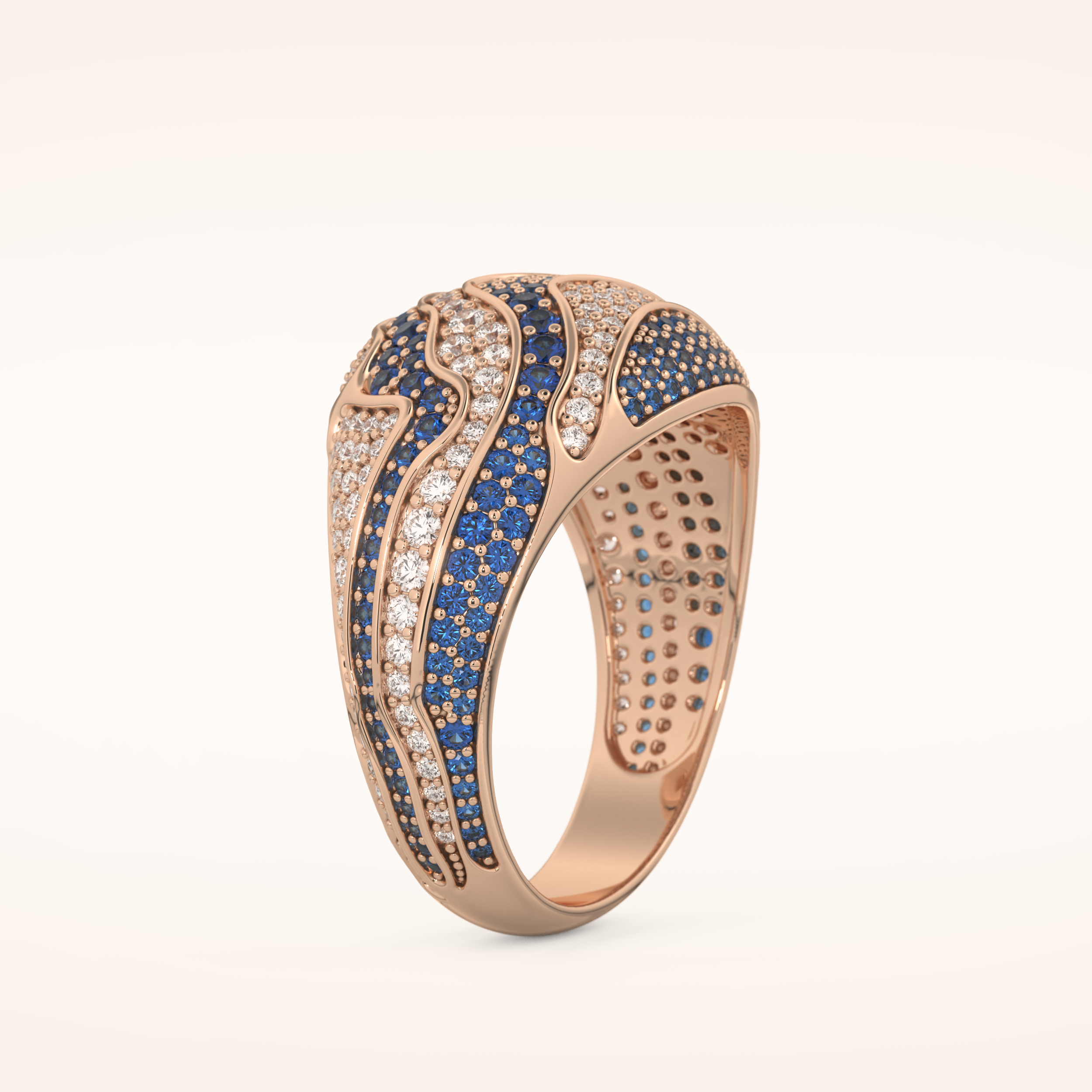 1.16 TCW Round Shaped Moissanite Multiple Stone Wedding Band