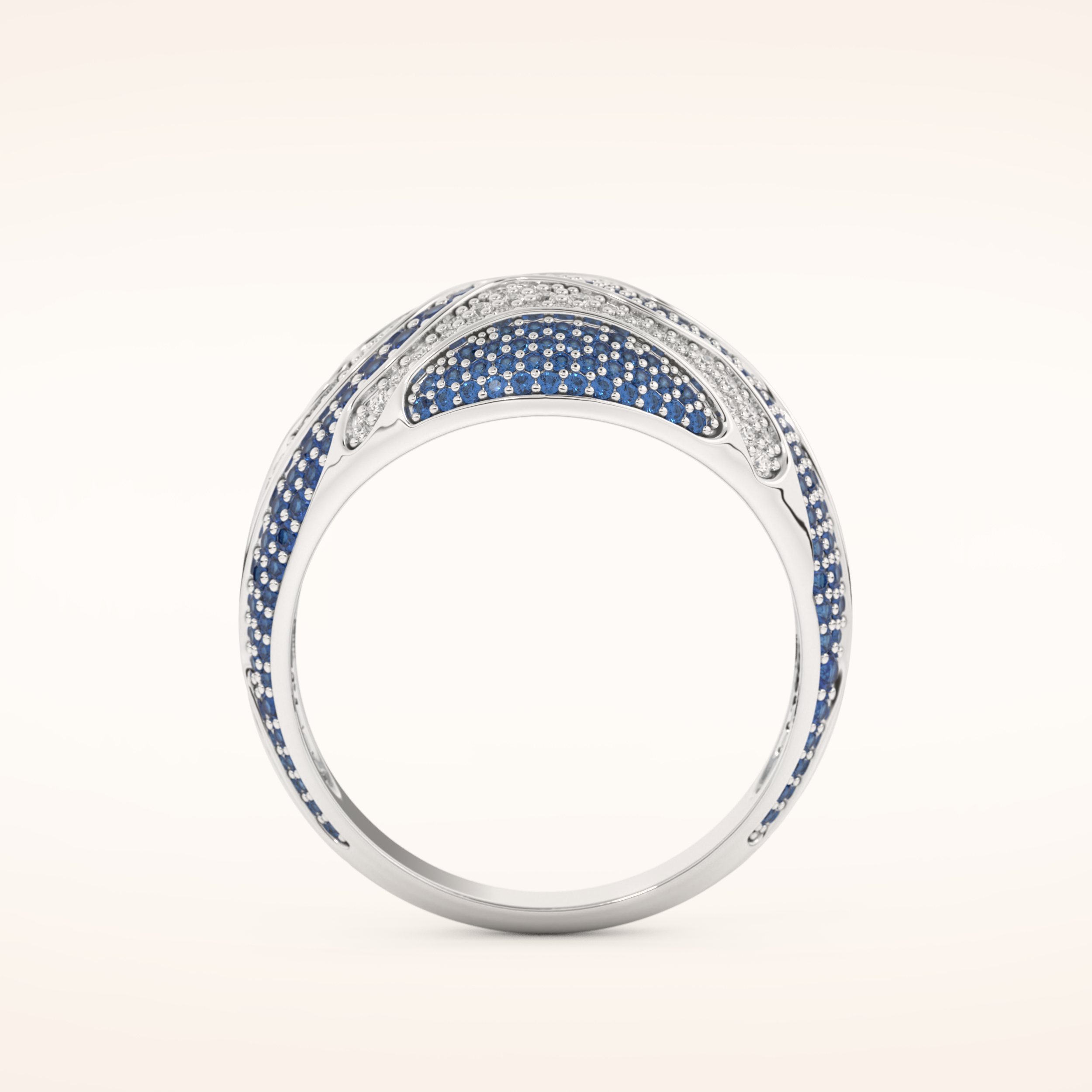 1.16 TCW Round Shaped Moissanite Multiple Stone Wedding Band