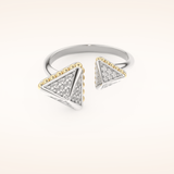0.33 TCW Round Shaped Moissanite Open Shank Wedding Band