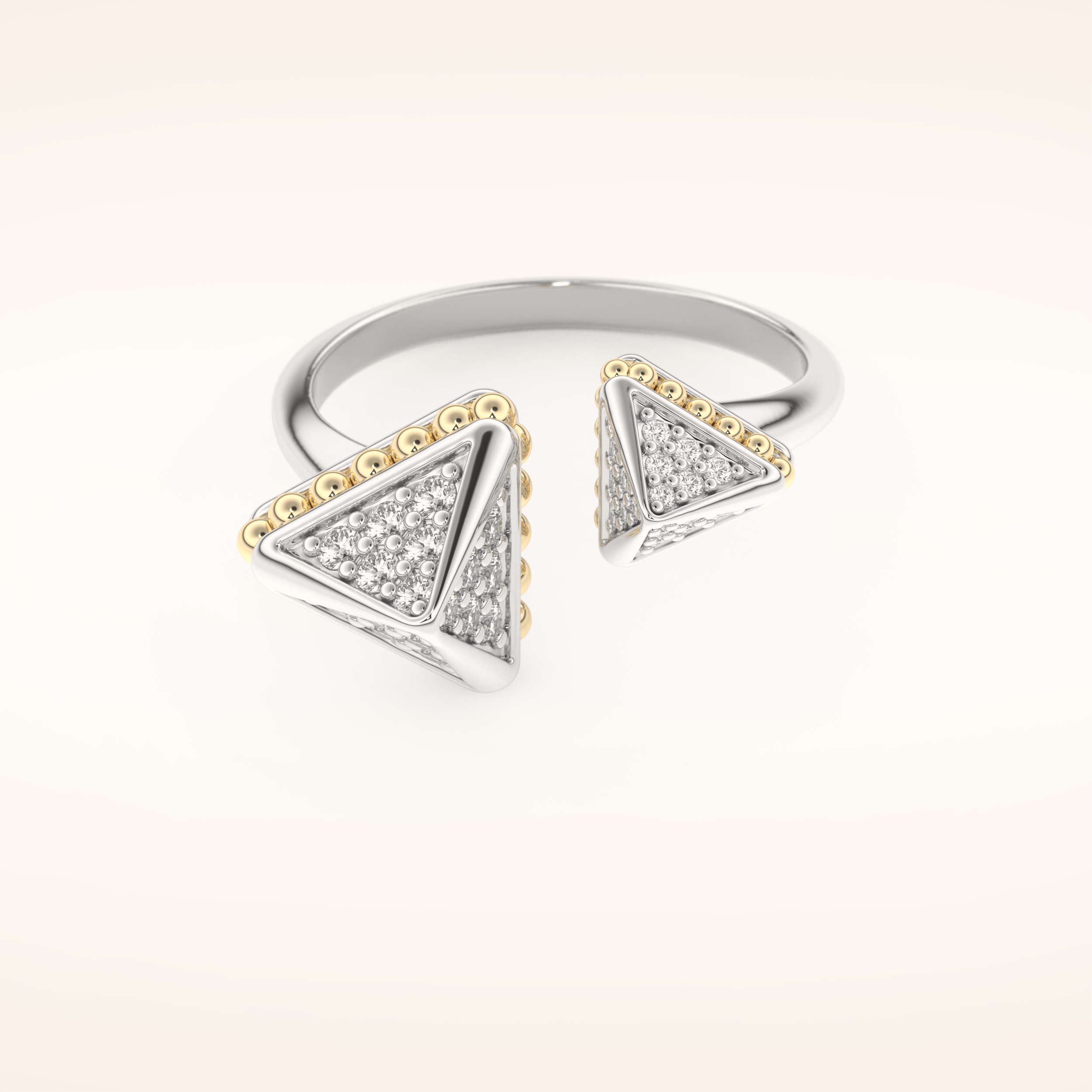 0.33 TCW Round Shaped Moissanite Open Shank Wedding Band