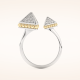 0.33 TCW Round Shaped Moissanite Open Shank Wedding Band