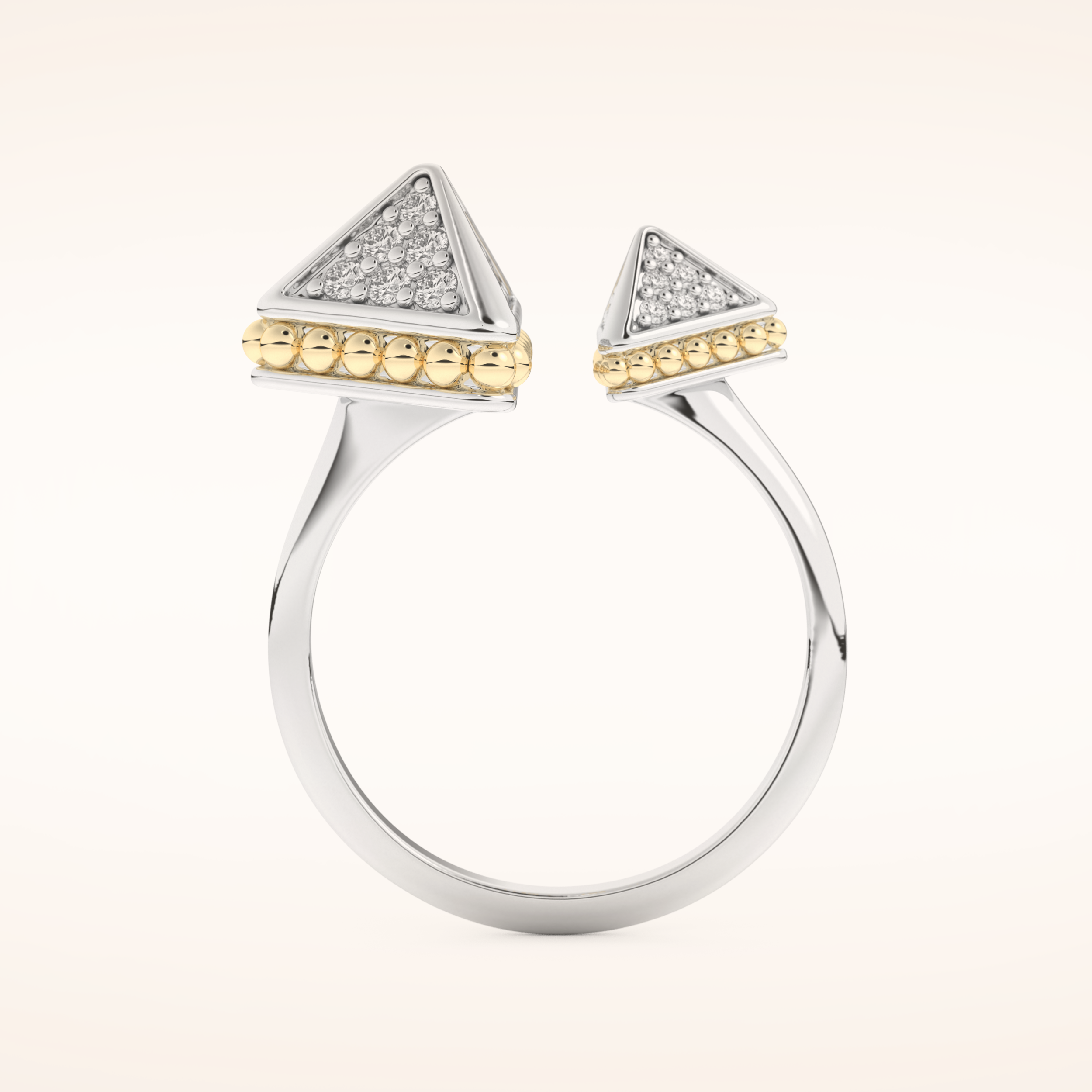0.33 TCW Round Shaped Moissanite Open Shank Wedding Band