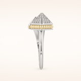 0.33 TCW Round Shaped Moissanite Open Shank Wedding Band