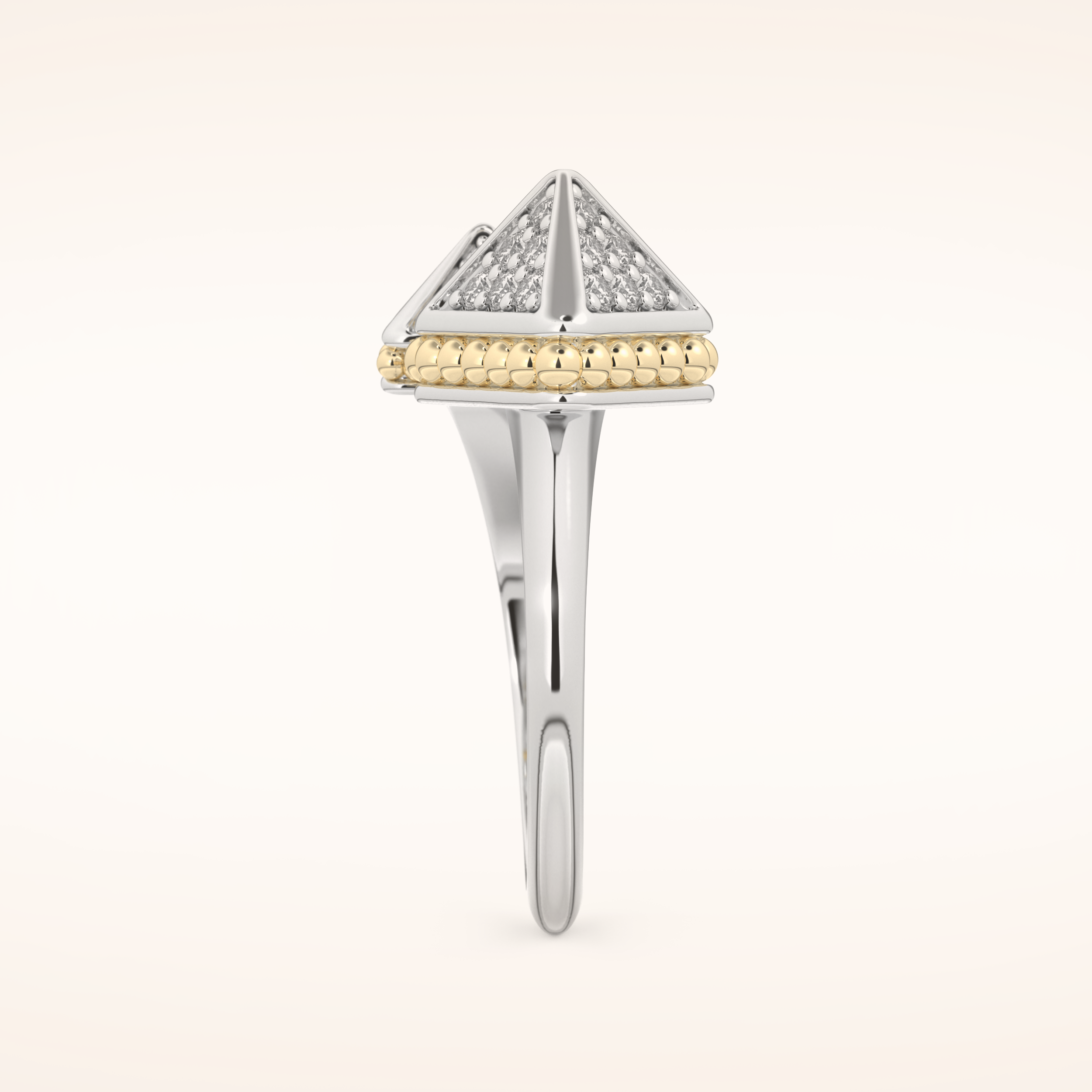 0.33 TCW Round Shaped Moissanite Open Shank Wedding Band