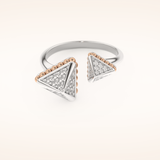 0.33 TCW Round Shaped Moissanite Open Shank Wedding Band