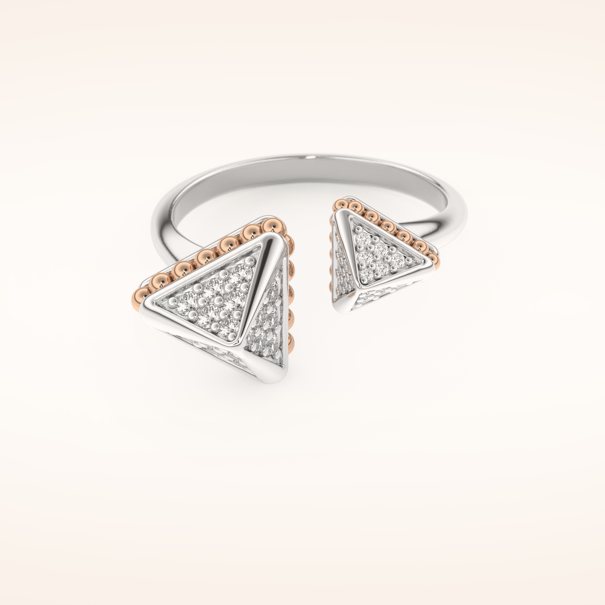 0.33 TCW Round Shaped Moissanite Open Shank Wedding Band