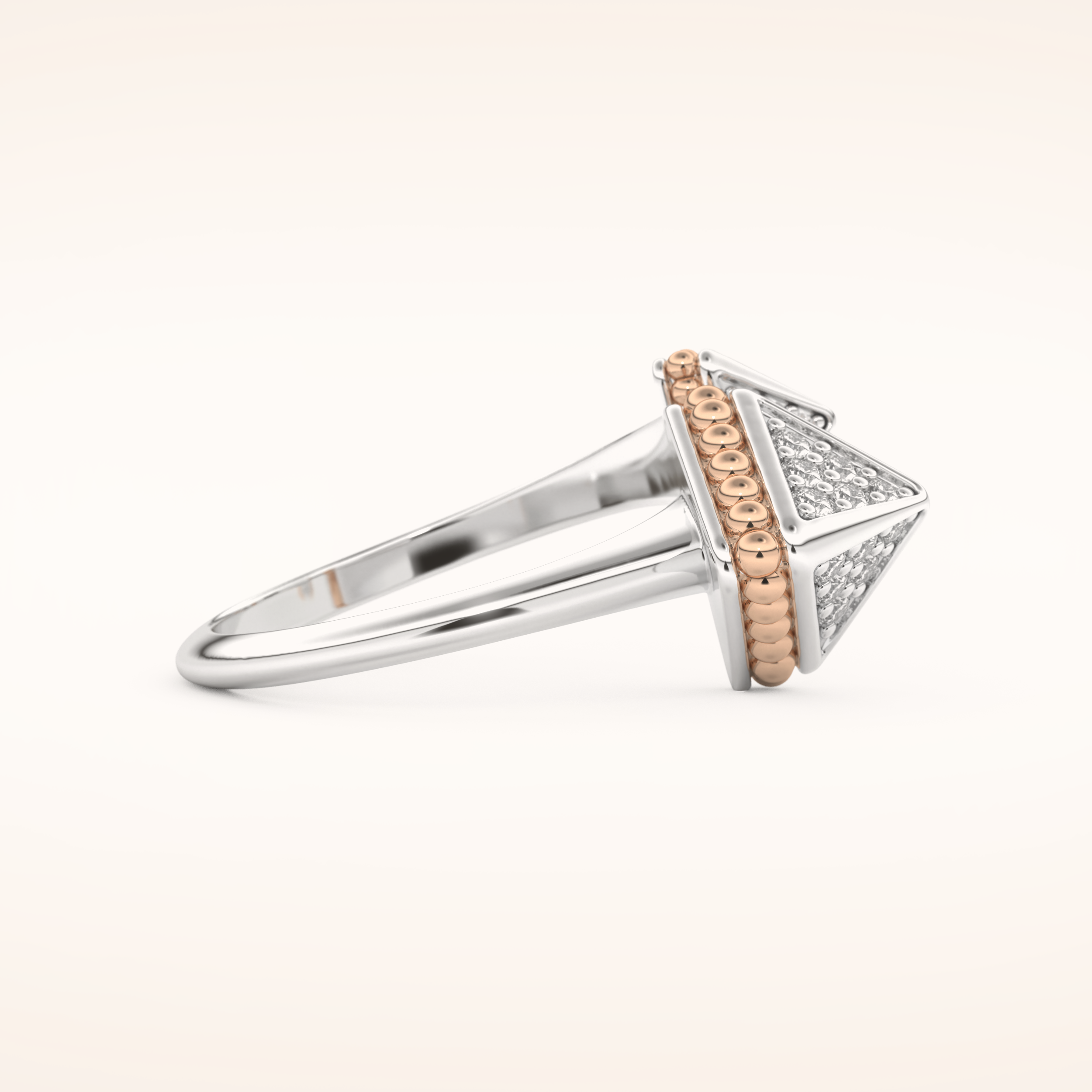 0.33 TCW Round Shaped Moissanite Open Shank Wedding Band