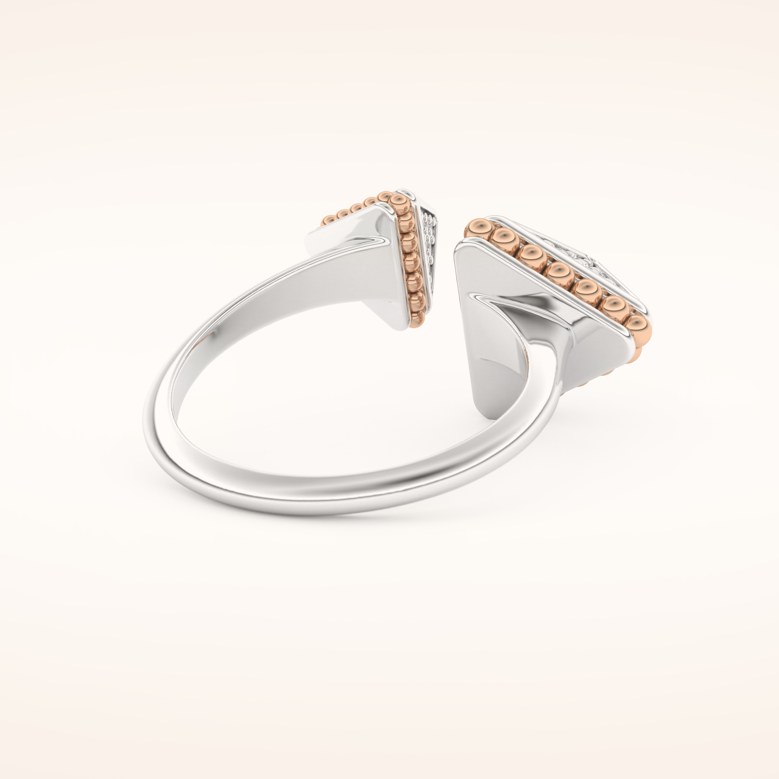 0.33 TCW Round Shaped Moissanite Open Shank Wedding Band