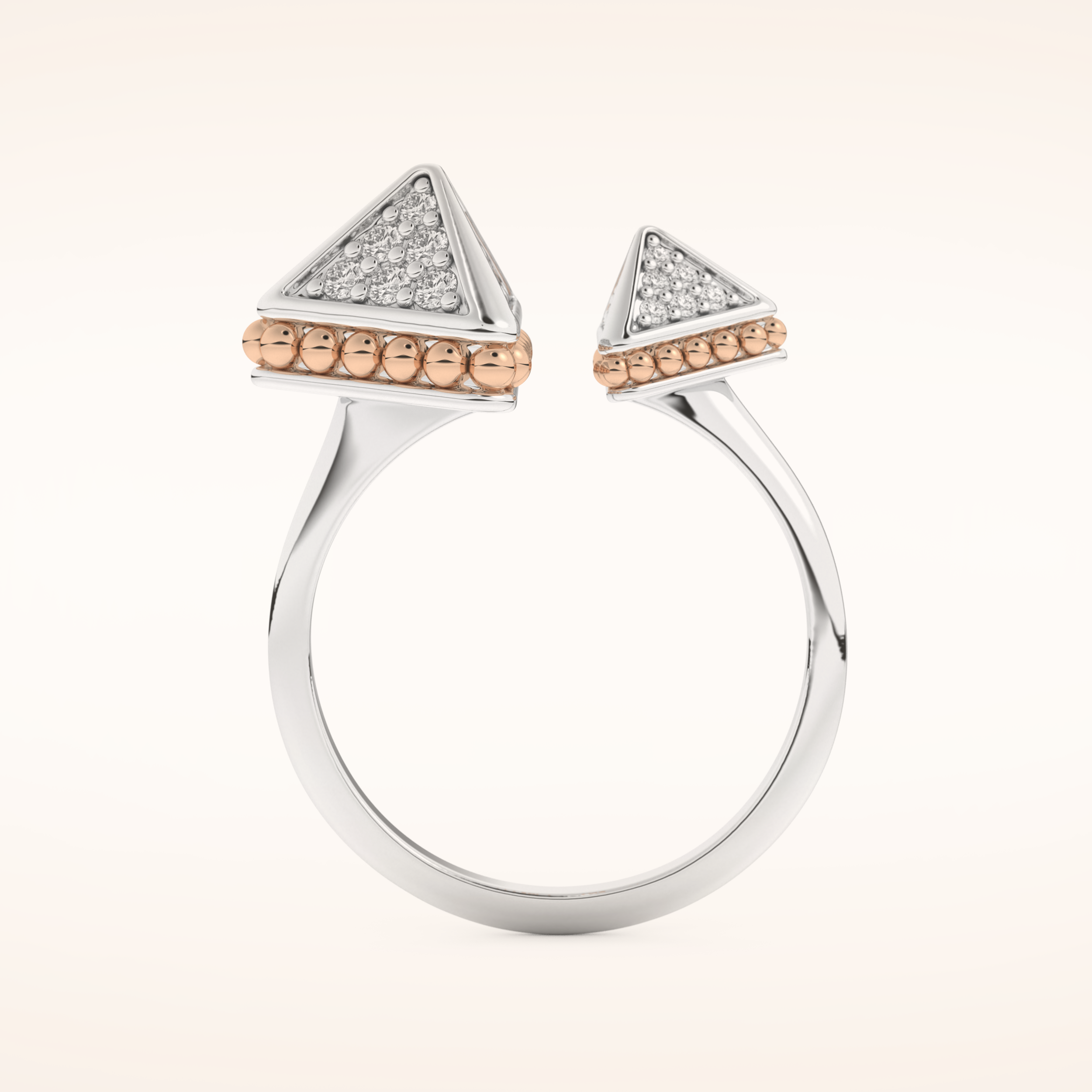 0.33 TCW Round Shaped Moissanite Open Shank Wedding Band
