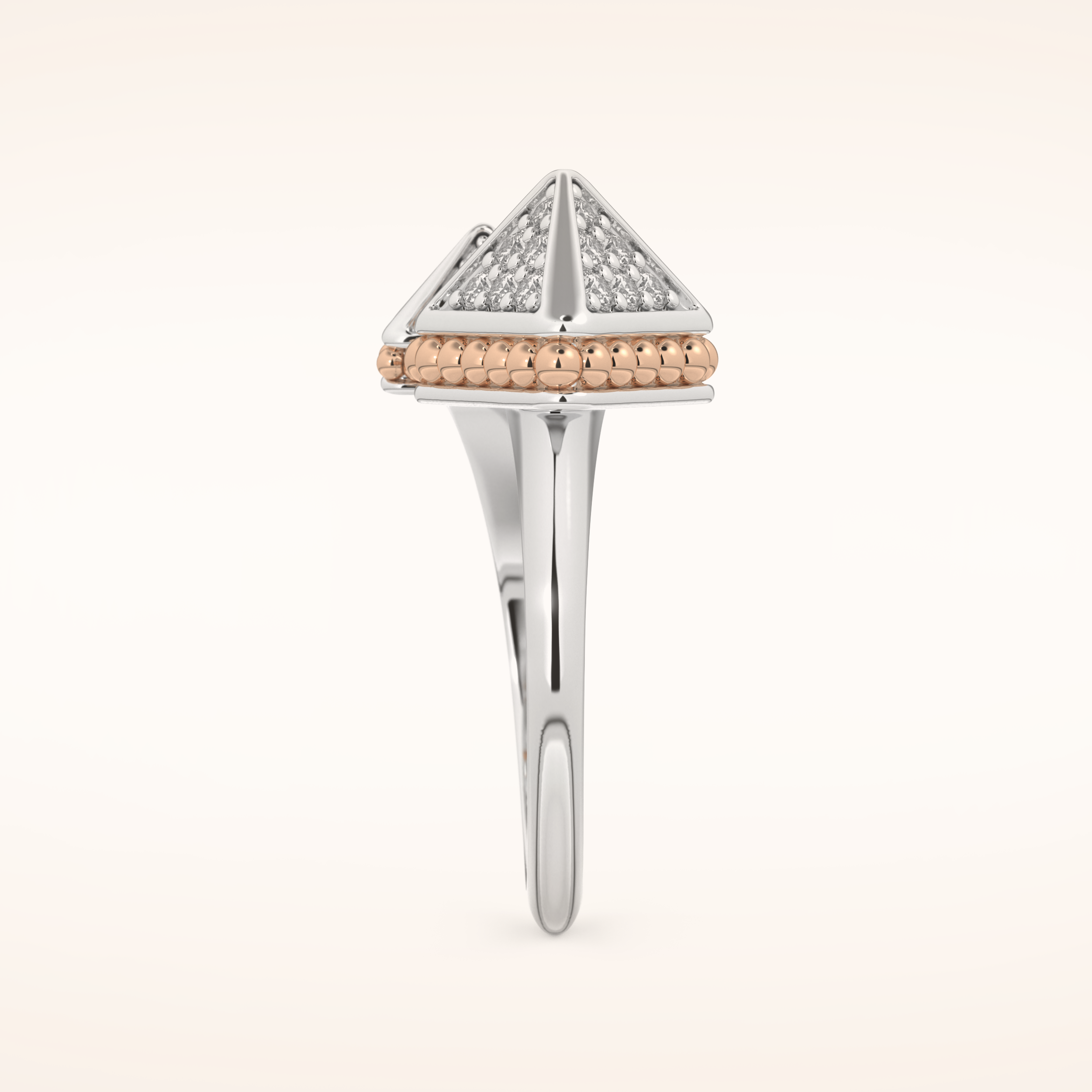 0.33 TCW Round Shaped Moissanite Open Shank Wedding Band