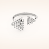 0.33 TCW Round Shaped Moissanite Open Shank Wedding Band