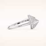 0.33 TCW Round Shaped Moissanite Open Shank Wedding Band